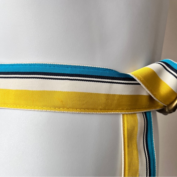 J. Crew Double D-Ring Grosgrain Ribbon Striped Belt - Picture 5 of 6